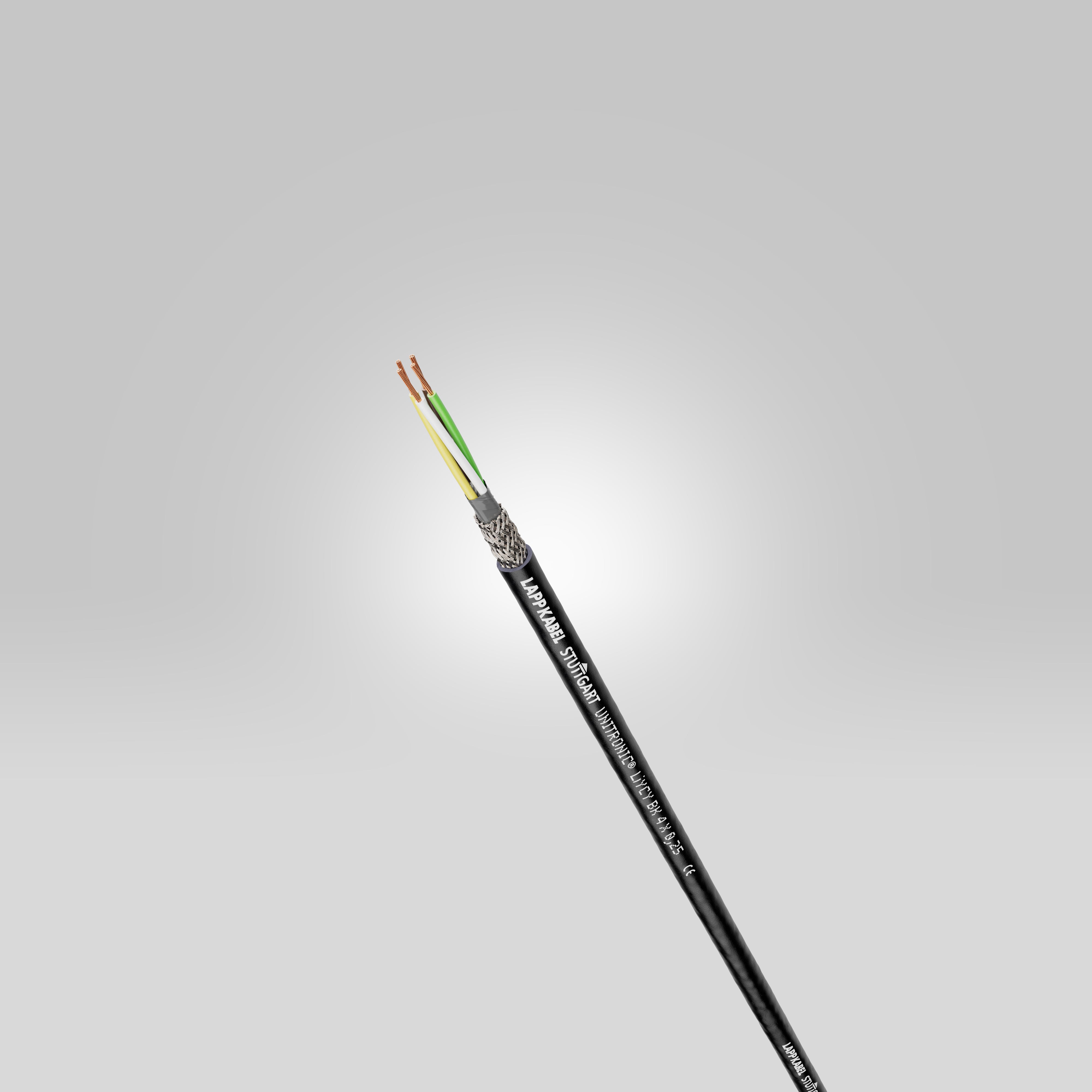 UNITRONIC LIYCY 4X1 BK - Cablu de date ecranat cu cod de culoare conform DIN 47100, negru/rezistent la raze ultraviolete/utilizare în exterior