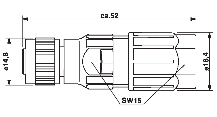 AB-C4-M12FS-F0,75 - Conector M12 pentru montare pe santier santier
