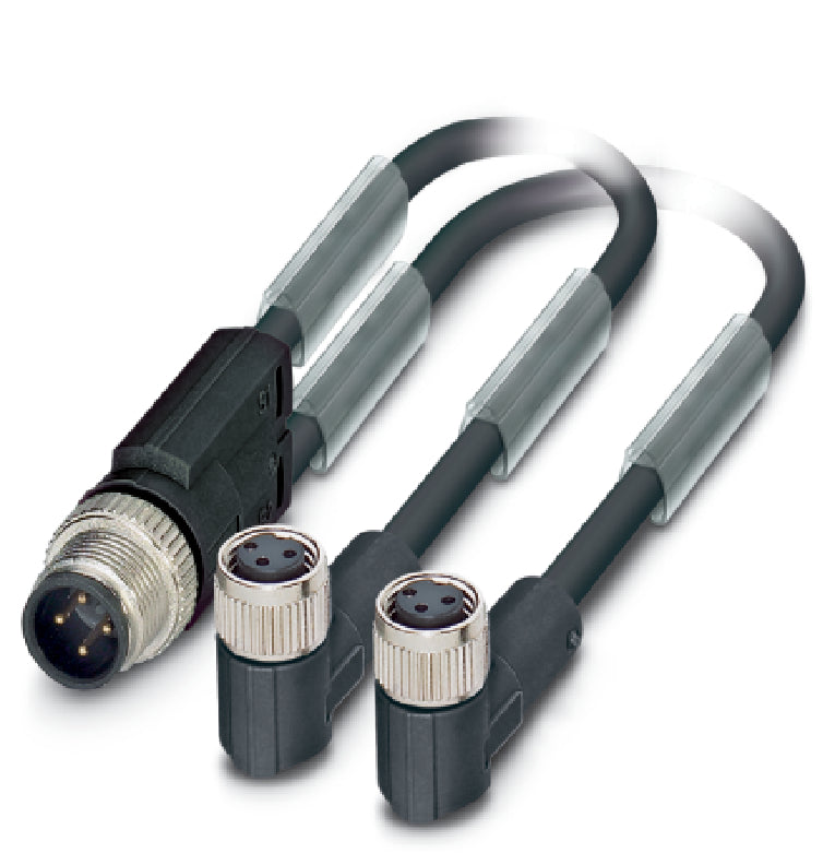 AB-C3-M12Y-0,6PUR-M8FA - Fisa M12 în Y si doua prize M8