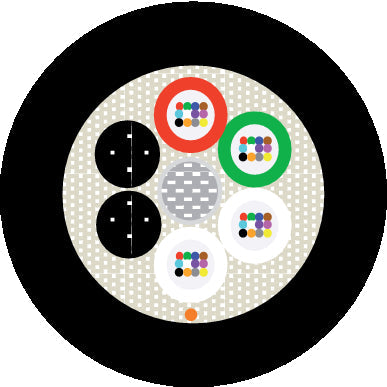 HITRONIC HQA800 6x2E 9/125 OS2 - Cablu de exterior cu element de sus?inere, loose tube central, sistem de preluare a efortului non-metalic , tip ADSS