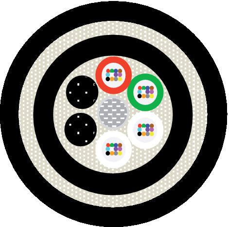 HITRONIC HQA-Plus3200 6x8E 9/125 OS2 - Cablu de exterior cu element de sus?inere, loose tube central, sistem de preluare a efortului non-metalic , tip ADSS