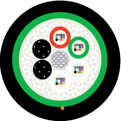 HITRONIC HVW3000 8x12E 9/125 OS2 - Cablu de exterior cu armatura din otel corugat, tuburi loose-tube si element de tractiune nemetalic