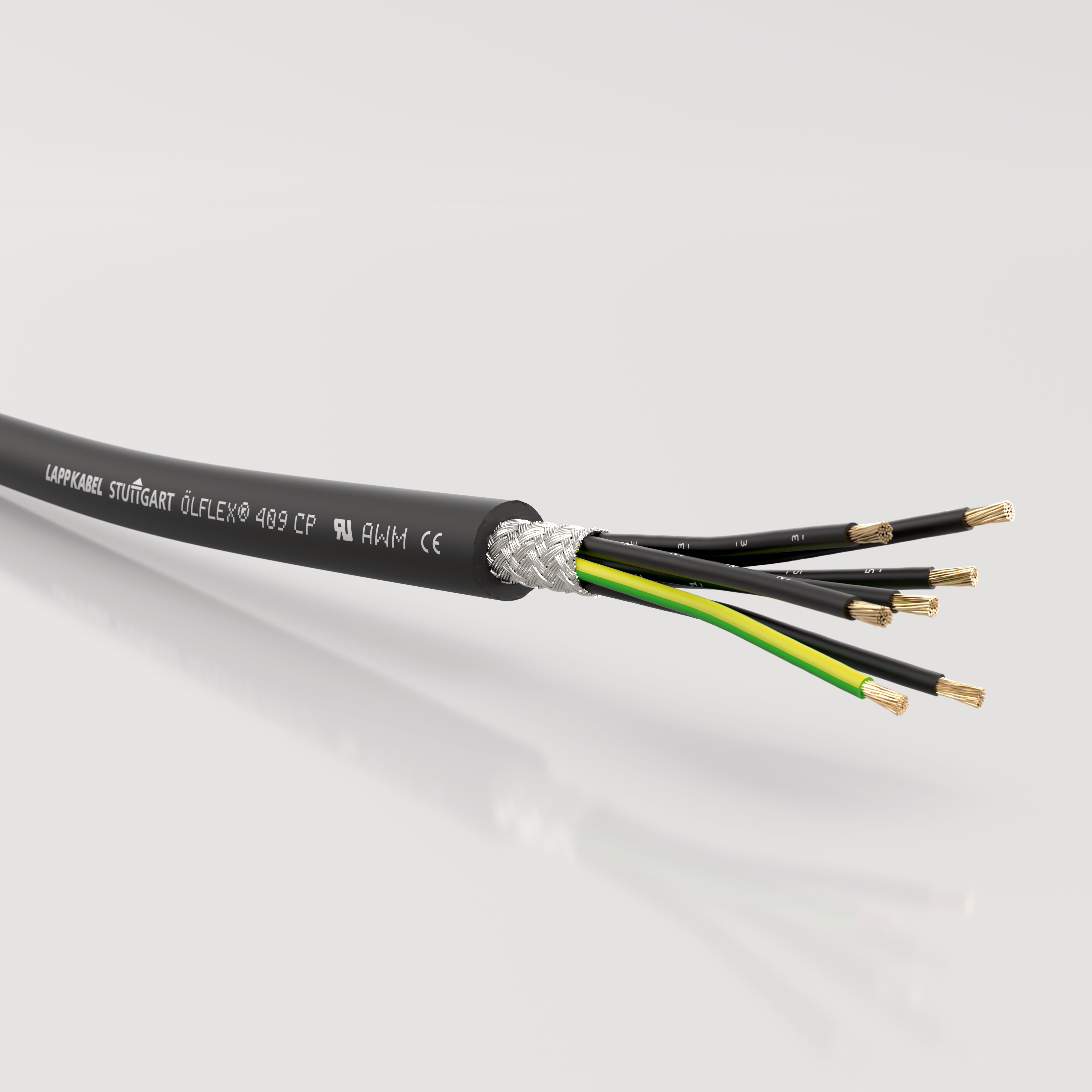 ÖLFLEX 409 CP 3G1,5 - Cablu de comanda PUR ecranat, rezistent la abraziune ?i la ulei, pentru cerin?e de utilizare sporite - certificat