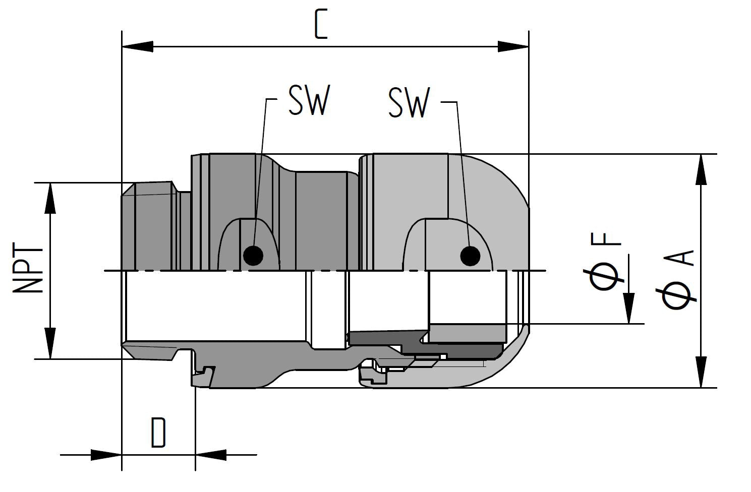 SKINTOP HYGIENIC NPT 1/4