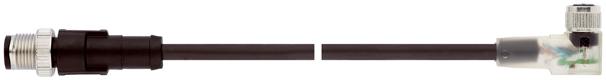 AB-C3-M12MS-1,0PUR-M8FS - Conector fisa M12 cu conector priza M12