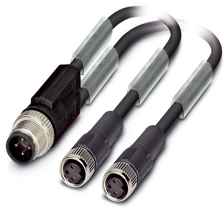 AB-C3-M12Y-1,0PUR-M8FS - Fisa M12 în Y si doua prize M8