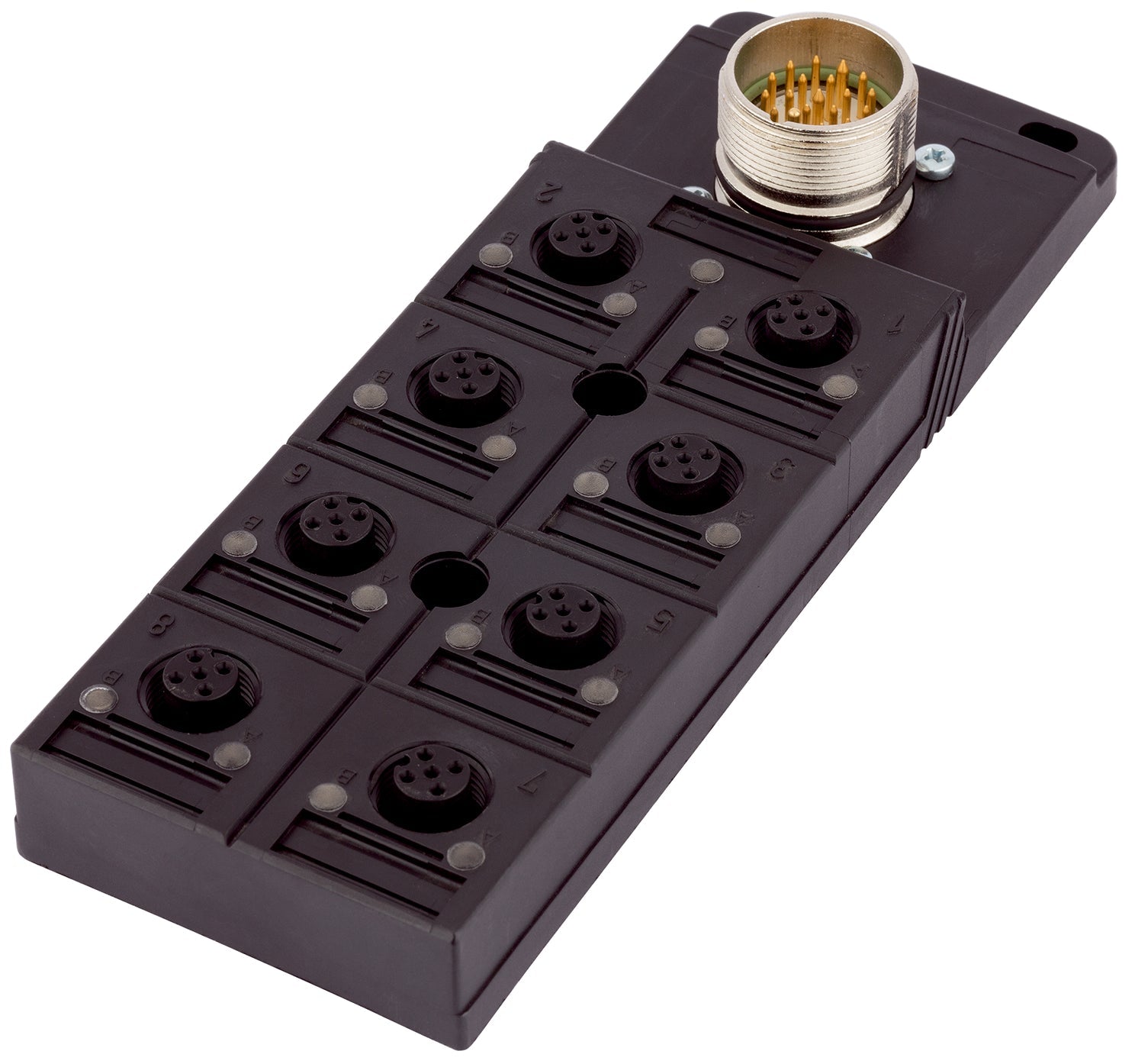 AB-B8-M12-8-5,0PUR - Cutie de distributie cu sloturi M12 si cablu master fix sau conectabil pe M23