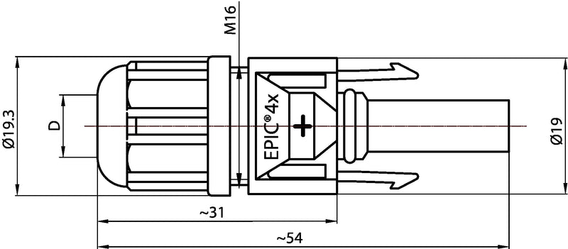 Conector EPIC SOLAR 4 F 4 ... 6 mm²