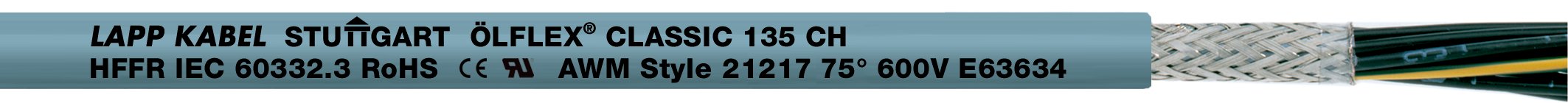 ÖLFLEX CLASSIC 135 CH 2X0,75 - Cablu de contrul ecranat, fara halogen, si caracteristici îmbunata?ite în caz de incendiu