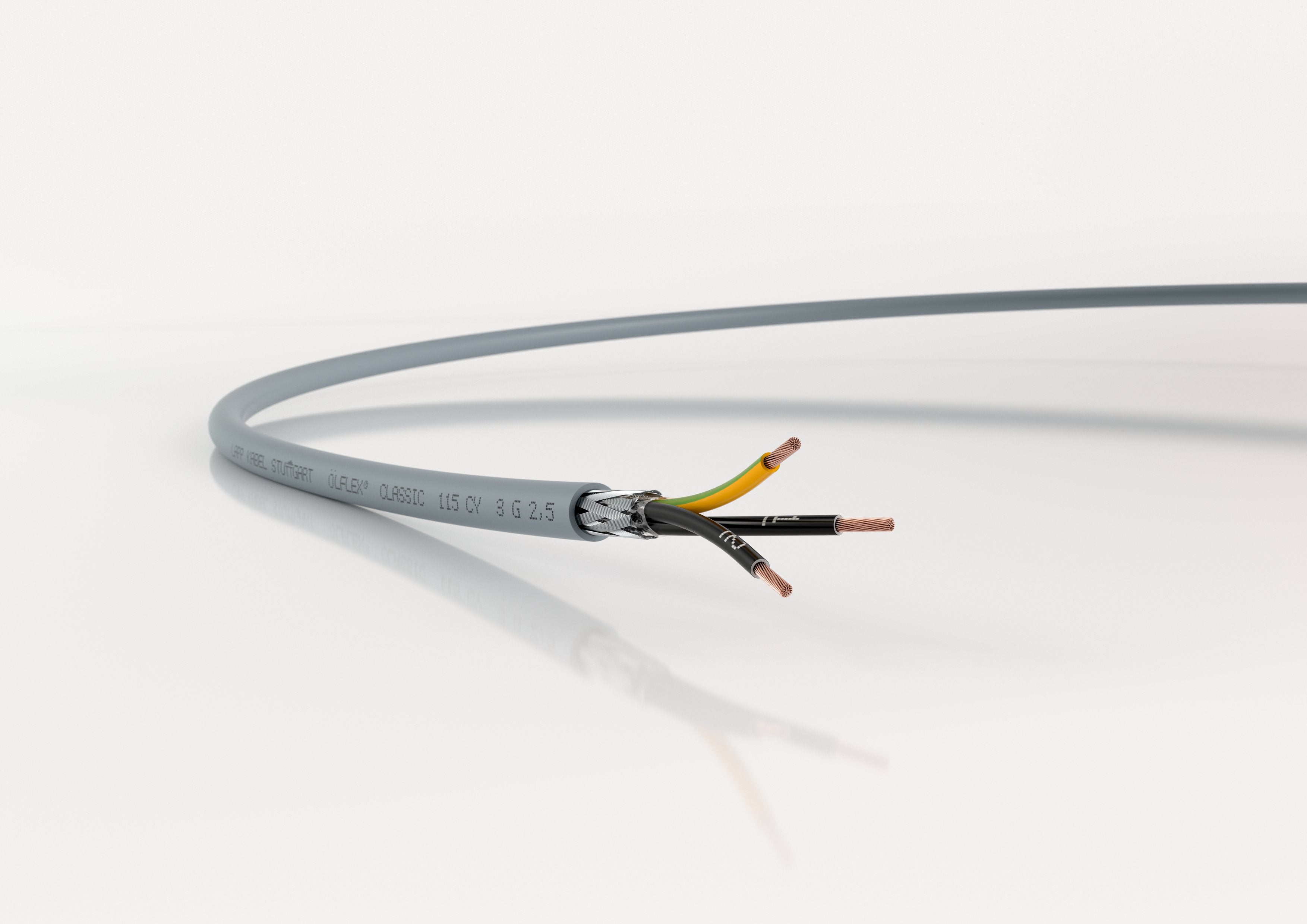 ÖLFLEX CLASSIC 115 CY 7G1,5 - Cablu de control, izolatie PVC, ecranat, cu diametrul exterior redus