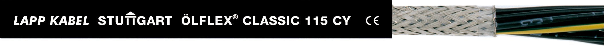 ÖLFLEX CLASSIC 115 CY 3G1 BK - Conductor de comanda din PVC ecranat cu diametru exterior redus ?i izola?ie exterioara neagra