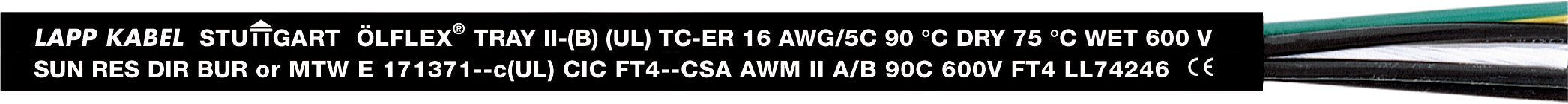 ÖLFLEX TRAY II 3G1,5<p><font color="#AAAAAA">Cablu de control ÖLFLEX®, 0.6/1kV, UL TC-ER/WTTC/AWM/WET/OIL RES/SUN RES, CSA AWM</font></p>