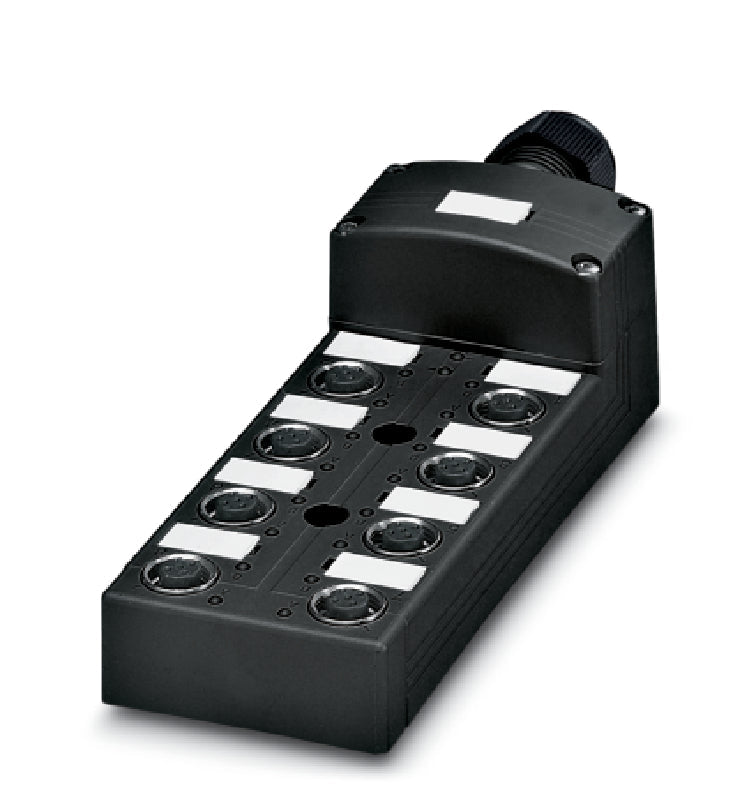 AB-B8-M12L-8-C - Cutie de distributie cu sloturi M12 si cablu master fix sau conectabil pe M23