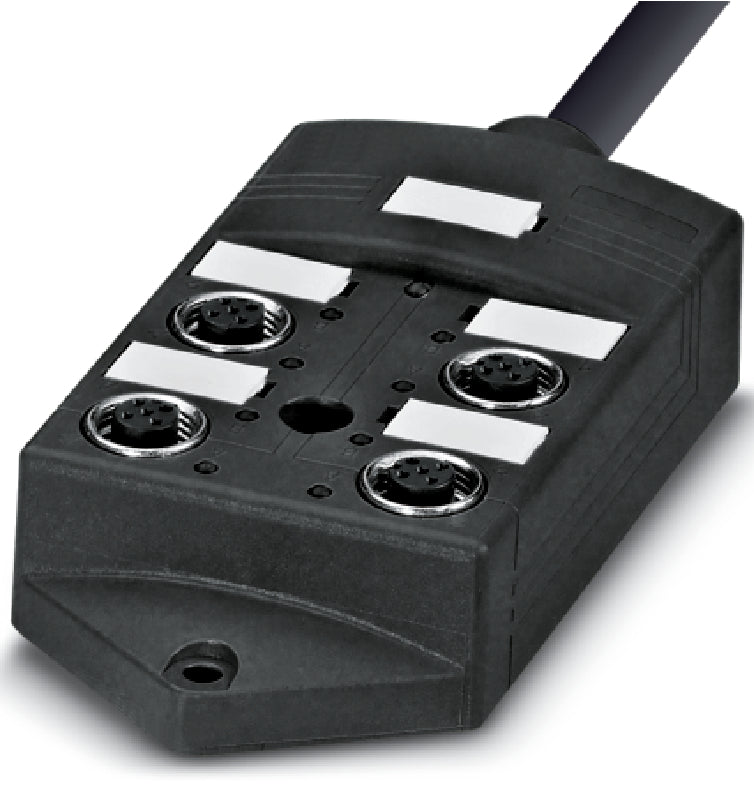 AB-B4-M12L-8-5,0PUR - Cutie de distributie cu sloturi M12 si cablu master fix sau conectabil pe M23