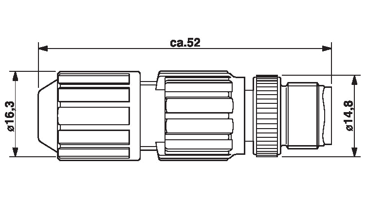 AB-C4-M12MS-F0,34 - Conector M12 pentru montare pe santier santier