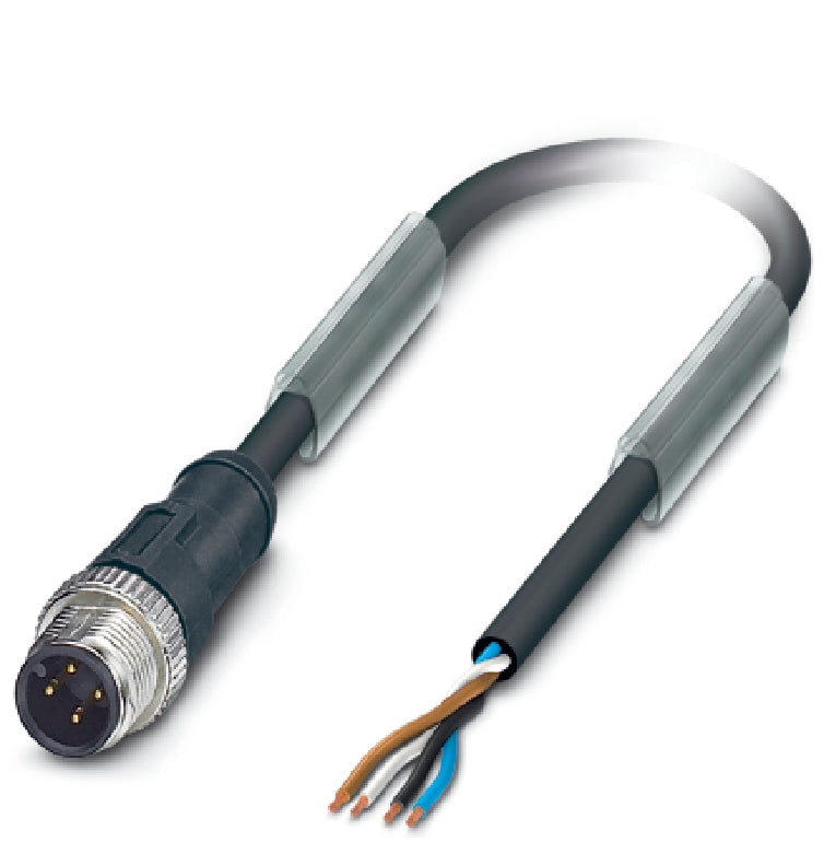 AB-C4-M12MS-2,0PUR - Conector M12 fisa sau priza si un capat liber