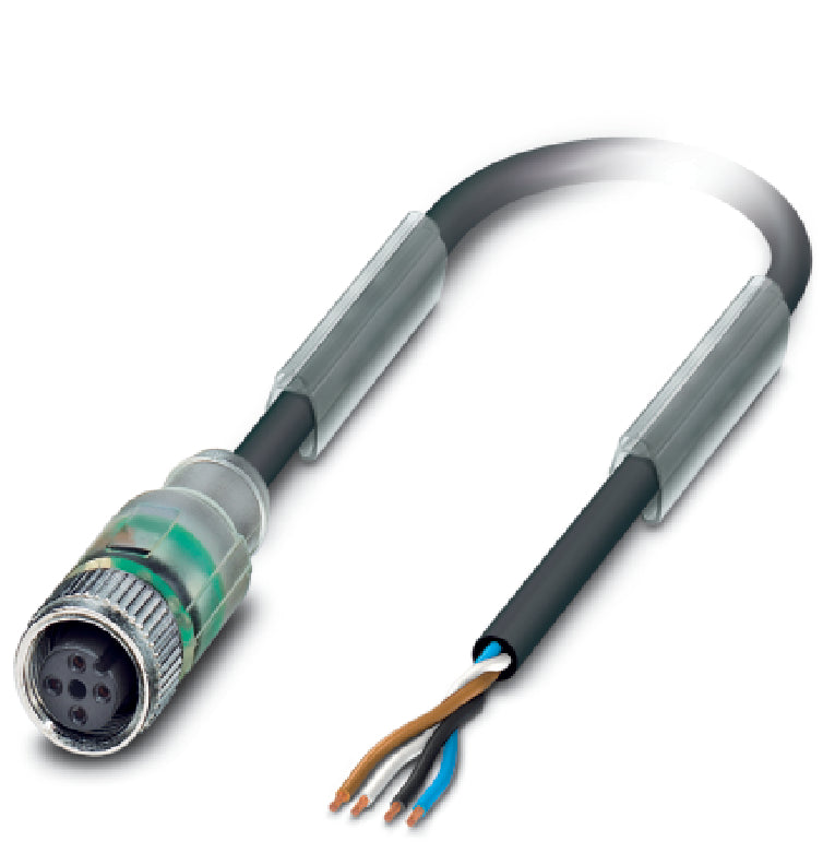 AB-C4-10,0PUR-M12FS-2L - Conector M12 fisa sau priza si un capat liber