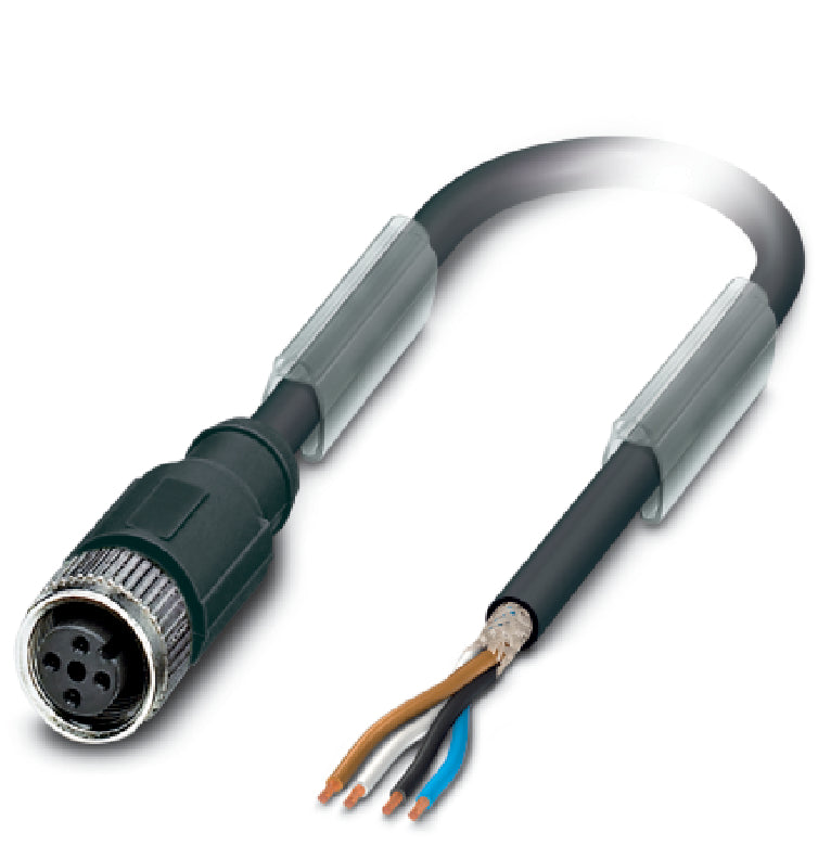 AB-C4-2,0PUR-M12FS-SH - Conector M12 fisa sau priza, un capat liber, ?i cablu ecranat