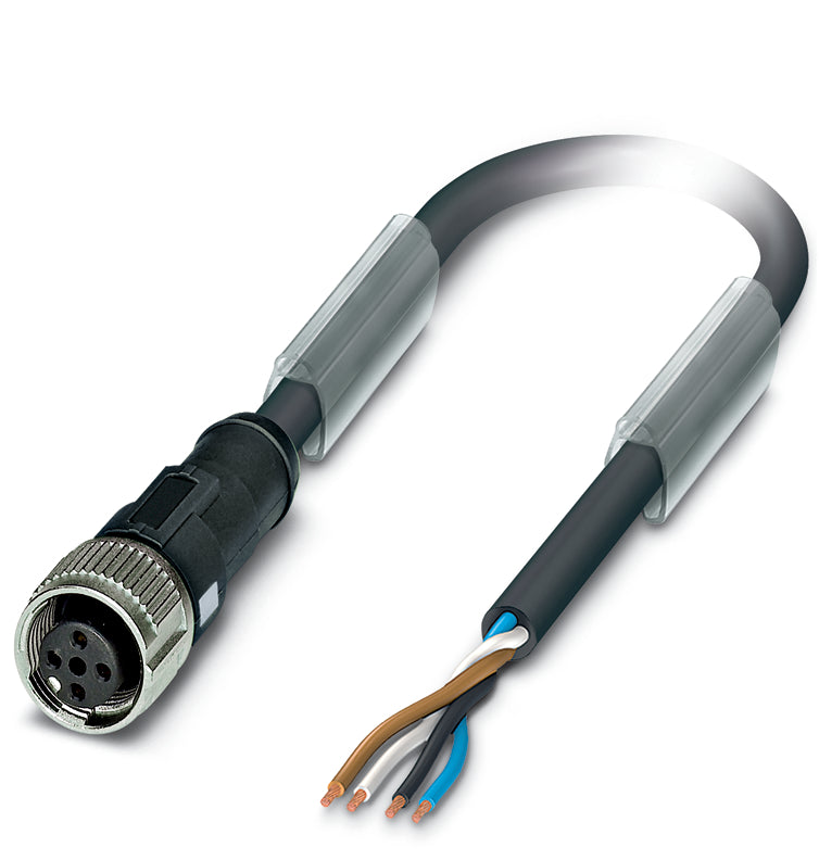 AB-PC4-2,0PUR-M12FS - Cablu de alimentare cu conector M12, fisa sau priza si capat liber