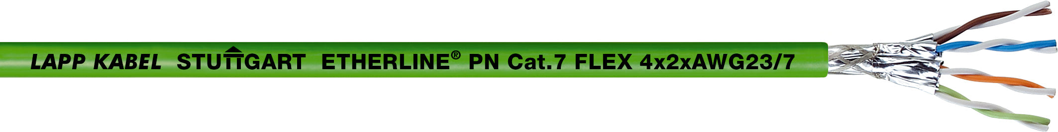 ETHERLINE PN CAT.7 Y FLEX A - Cablu Ethernet apartinând categoriei 7, clasa F pentru utilizare flexibila - testat pâna la o valoare de 600 MHz
