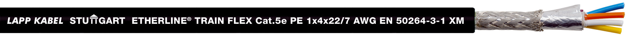 ETHERLINE TRAIN FLEX Cat.5e 1x4x0,5 PE<p><font color="#AAAAAA">Cabluri de ethernet conform cu EN 50264-3-1 Tip XM pentru cerințe ridicate în aplicații feroviare</font></p>