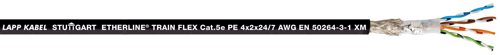 ETHERLINE TRAIN FLEX Cat.7 4x2x24/7 PE - Cabluri de ethernet conform cu EN 50264-3-1 Tip XM pentru cerin?e ridicate în aplica?ii feroviare