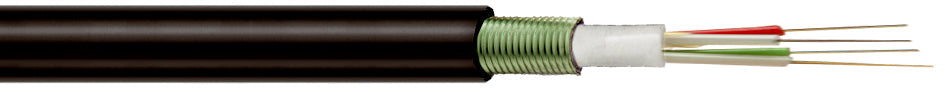 HITRONIC HVW3000 8x12E 9/125 OS2 - Cablu de exterior cu armatura din otel corugat, tuburi loose-tube si element de tractiune nemetalic