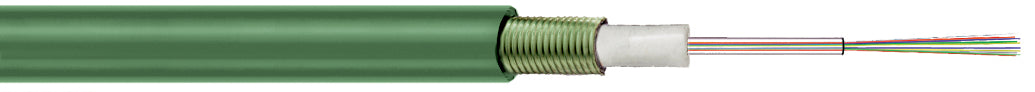 HITRONIC HUW1500 12 G 50/125 OM4 - Cablu de exterior cu loose tube central,  armatura din o?el corugat, sistem de preluare a efortului non-metalic , rezisten?a mecanica sporita