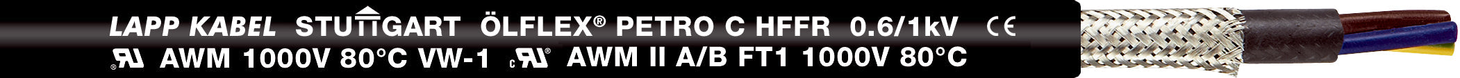 ÖLFLEX PETRO C HFFR 12G1,5 BU - Cablu robust rezistent la substan?e chimice ?i efort mecanic, în condi?ii dure de mediu - certificare UL/cUL ?i DNV/GL