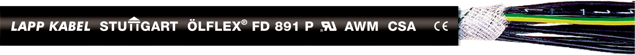 ÖLFLEX FD 891 P 5G2,5 - Cablu super flexibil, cu conductori izolati cu PVC si manta din PUR, rezistenta la ulei si abraziune, certificat multiplu