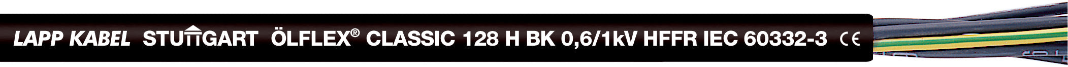 ÖLFLEX CLASSIC 128 H BK 0,6/1 KV 4G6 - Cablu de comanda economic, fara halogen, cu comportament îmbunata?it în caz de incendiu, 0,6/1 kV