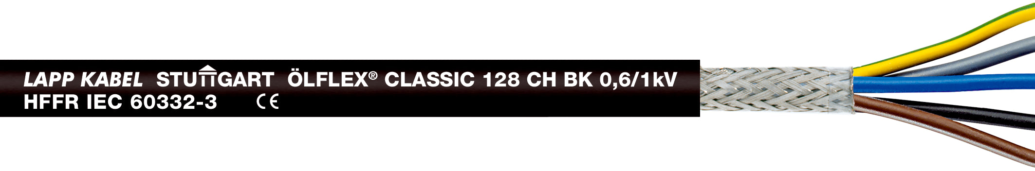 ÖLFLEX CLASSIC 128 CH BK 0,6/1 KV 7G1 - Cablu de comanda rentabil, fara halogen, cu comportament îmbunata?it în caz de incendiu, 0,6/1 kV, cu ecranare
