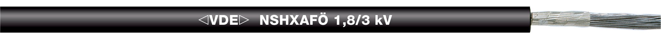 NSHXAFÖ 1,8/3kV 1X10 BK - Cablu flexibil din cauciuc cu un singur conductor, fara halogeni, utilizat pentru mijloacele de transport public ?i realizarea cablajelor