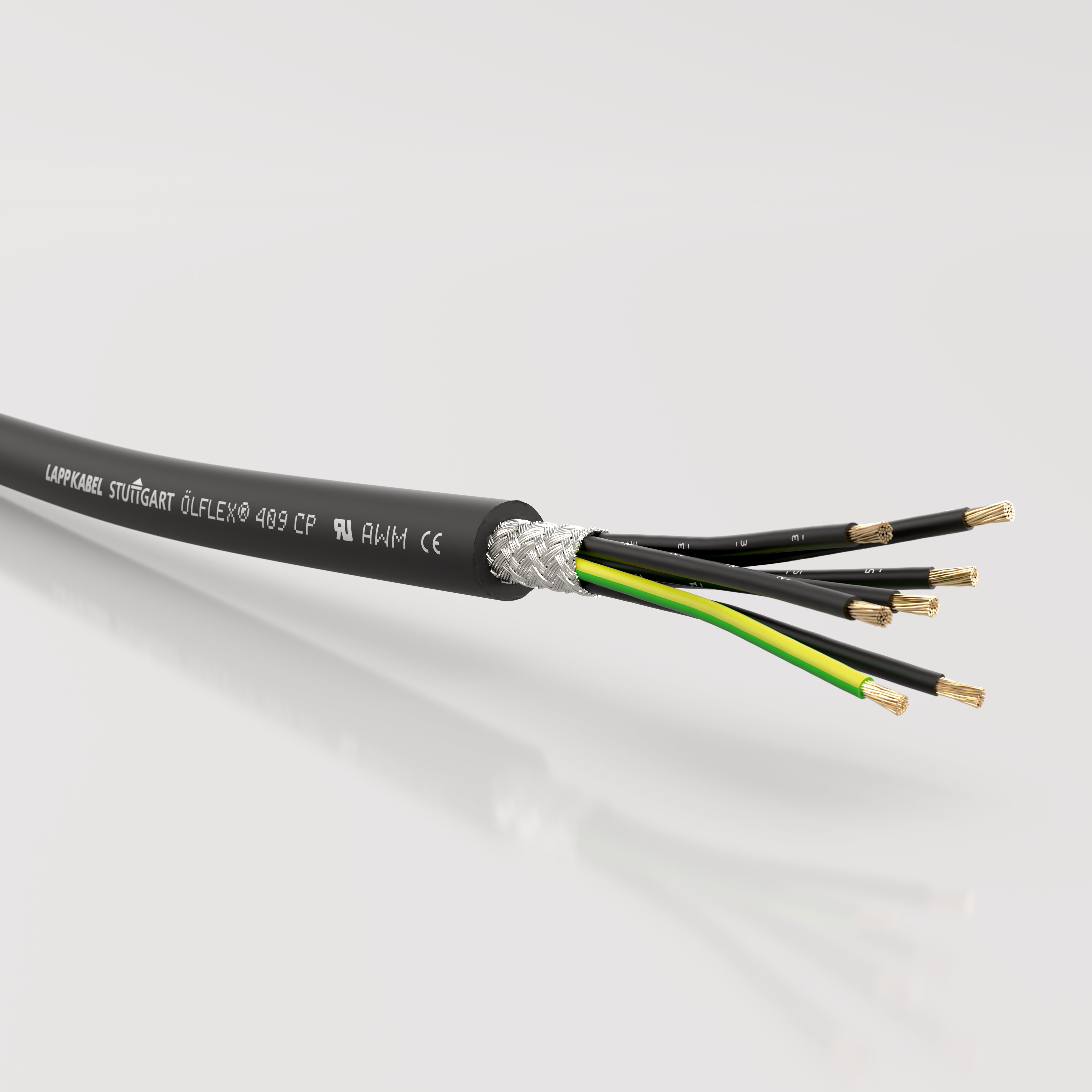 ÖLFLEX 409 CP 3G1,5 - Cablu de comanda PUR ecranat, rezistent la abraziune ?i la ulei, pentru cerin?e de utilizare sporite - certificat