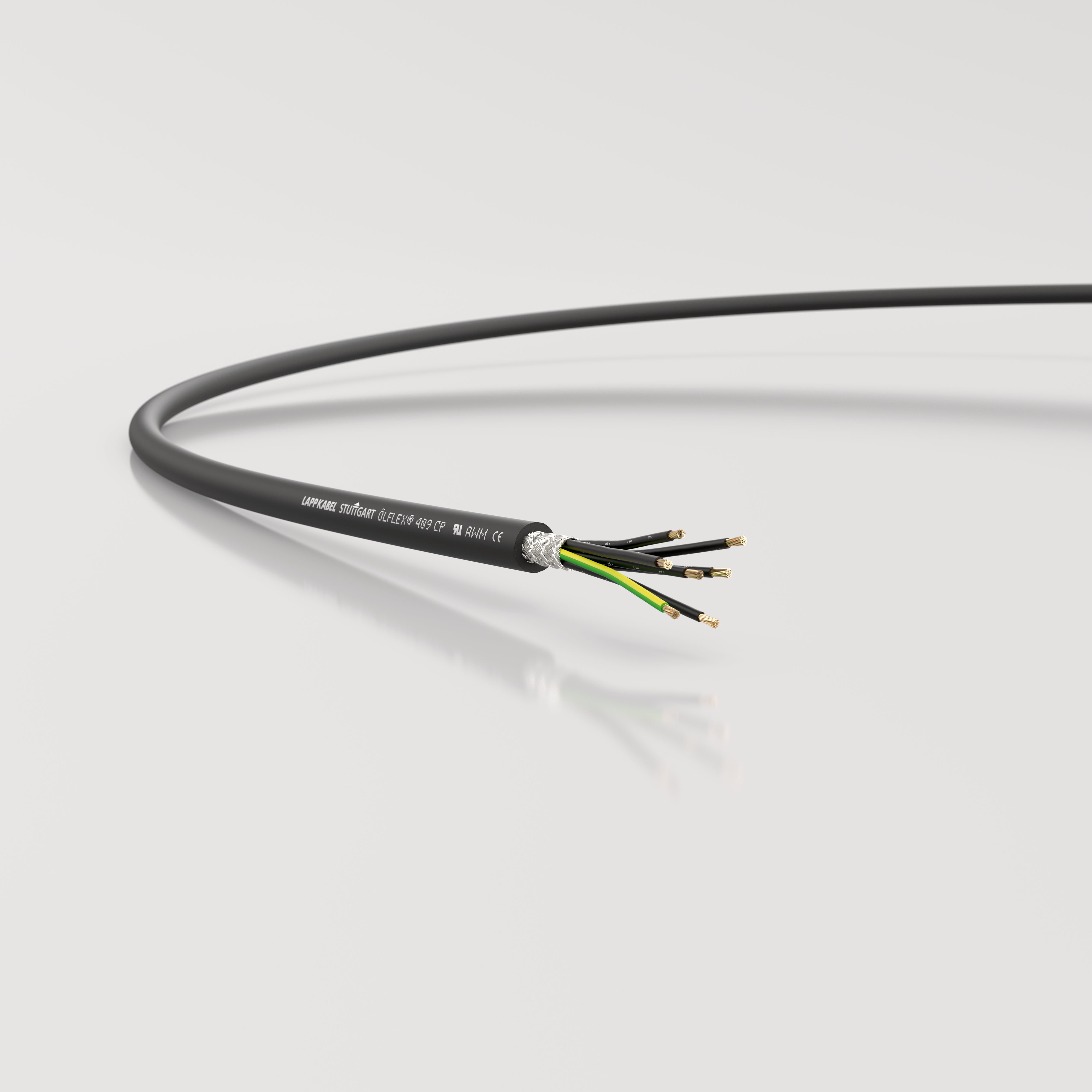 ÖLFLEX 409 CP 3G1,5 - Cablu de comanda PUR ecranat, rezistent la abraziune ?i la ulei, pentru cerin?e de utilizare sporite - certificat