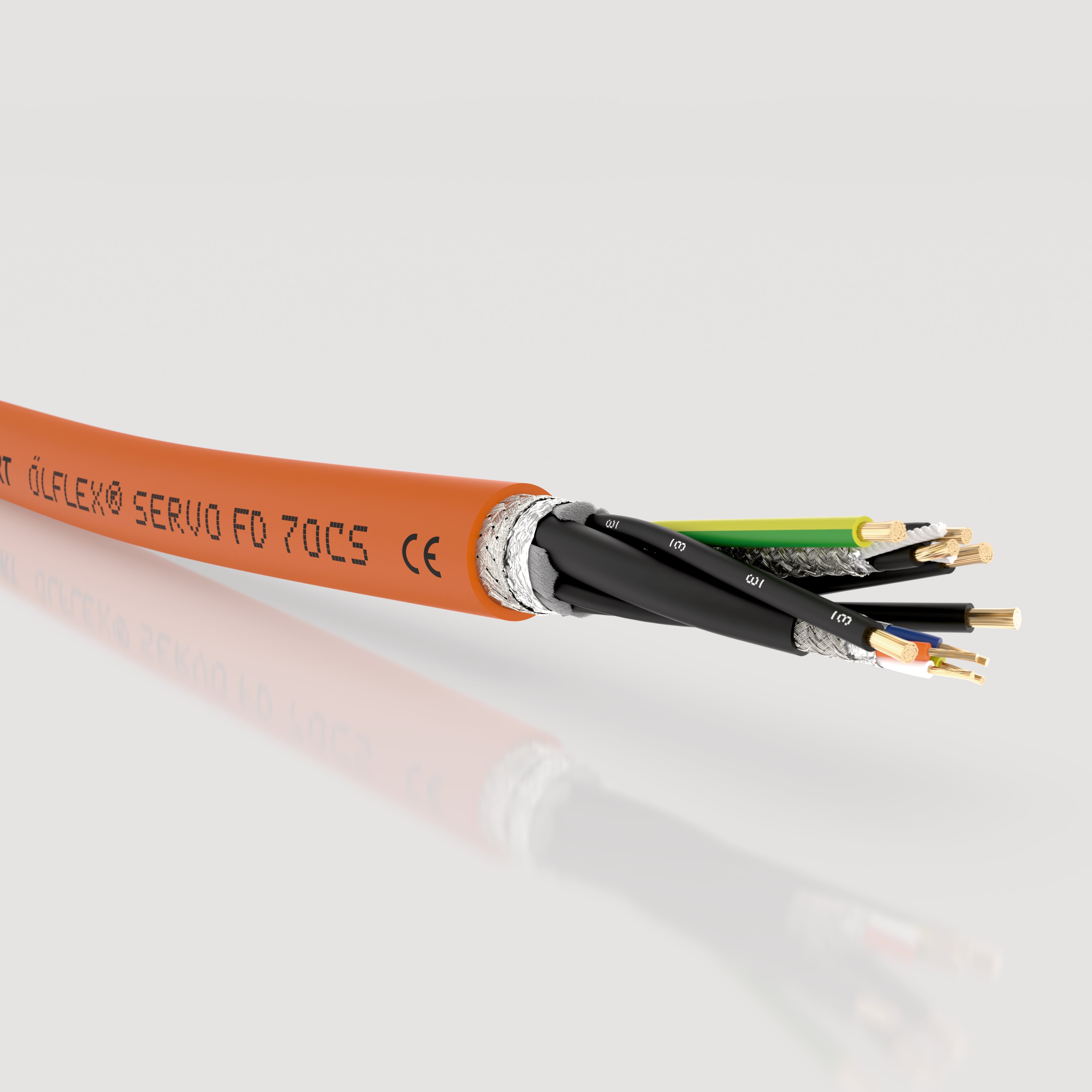 ÖLFLEX SERVO FD 7OCS 4G1,5+(1xZ50)+2x(2x - Cabluri servo hibride de capacitate mica, cu izola?ie din PUR pentru utilizare foarte dinamica pe lan?uri portcablu - certificat