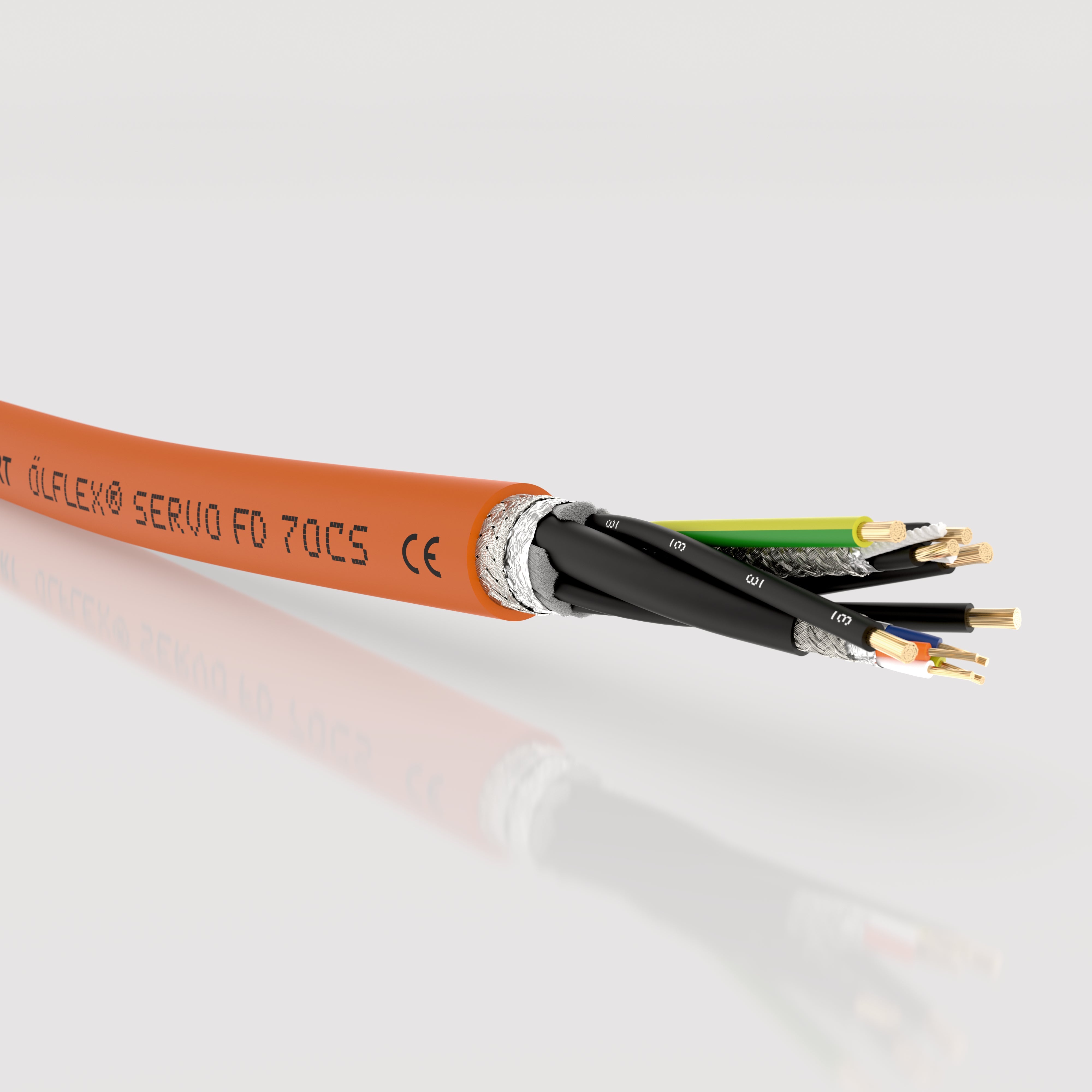 ÖLFLEX SERVO FD 7OCS 4G1,5+(1xZ50)+2x(2x - Cabluri servo hibride de capacitate mica, cu izola?ie din PUR pentru utilizare foarte dinamica pe lan?uri portcablu - certificat