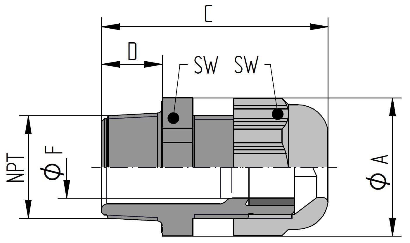 SKINTOP BS NPT 3/8 RAL 9005 BK