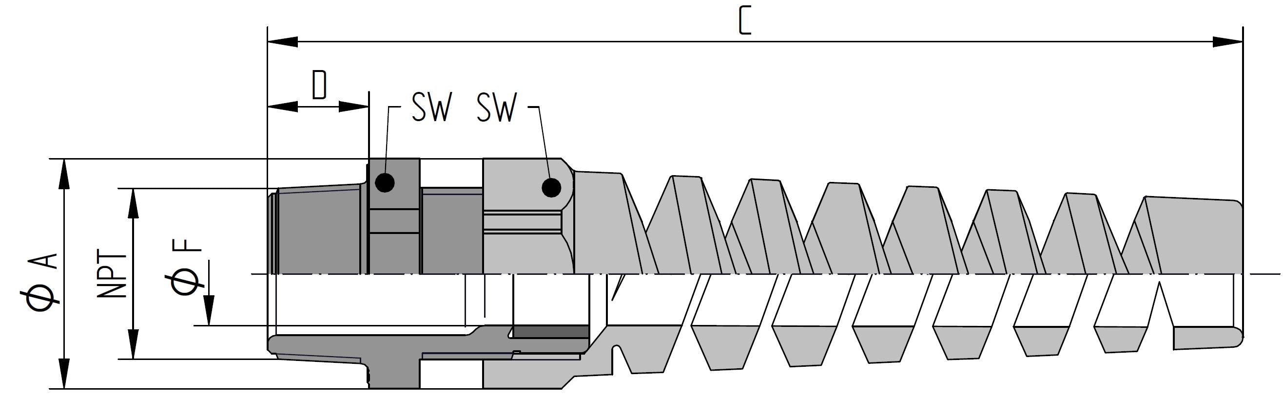 SKINTOP BS NPT 1/2 RAL 7001 SGY