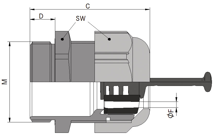 SKINTOP FIBER M32X1.5 RAL 7035 LGY