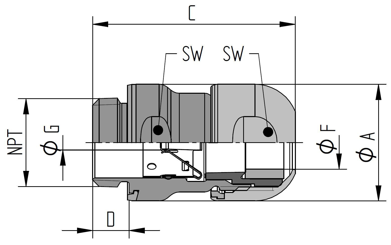 SKINTOP HYGIENIC SC NPT 1/4