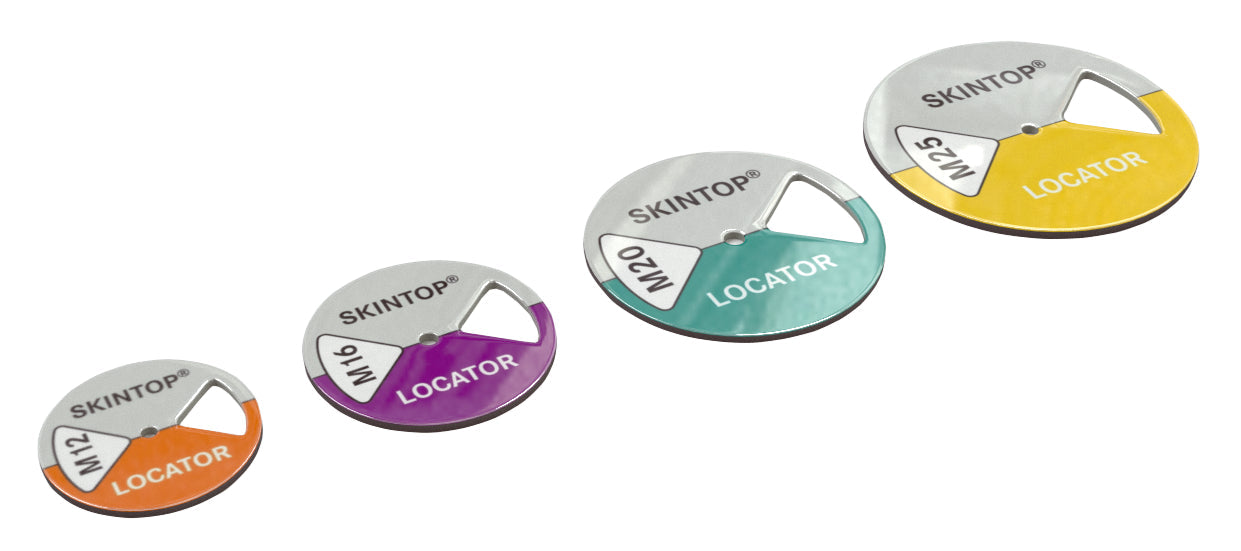 SKINTOP LOCATOR M12-M25 - SKINTOP® LOCATOR permite pozi?ionarea pe dulapurile electrice ?i trasarea u?oara a gaurii aferente presetupelor