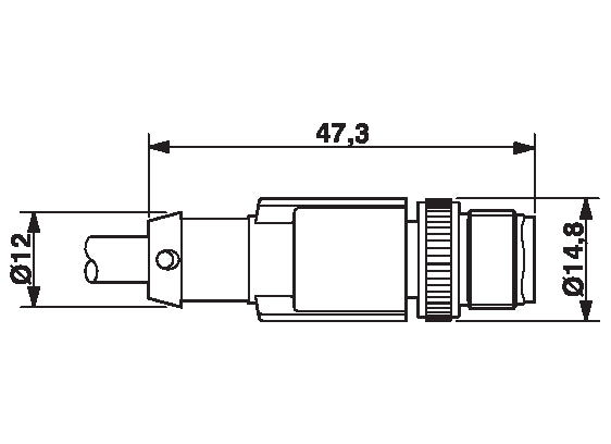 AB-C8-10,0PUR-M12FS-SH - Conector M12 fisa sau priza, un capat liber, ?i cablu ecranat