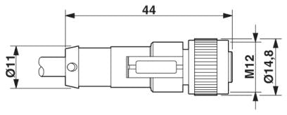 AB-C8-5,0PUR-M12FS - Conector M12 fisa sau priza si un capat liber