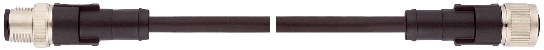 AB-PC4-M12MS-0,3PUR-M12FS - Cablu de alimentare cu fisa dreapta M12 si priza dreapta M12