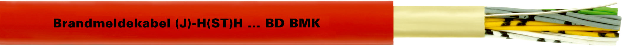 J-H(ST)H...BD 2x2x0,8 BMK - Cablu fara halogen cu înveli? exterior ro?u pentru pozare fixa