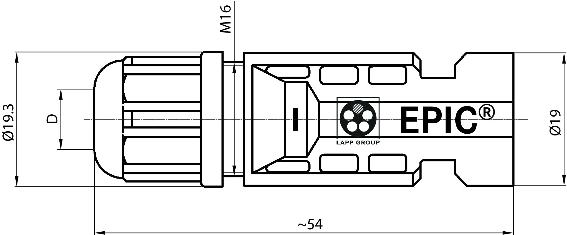 Conector EPIC SOLAR 4 M 4 ... 6 mm²
