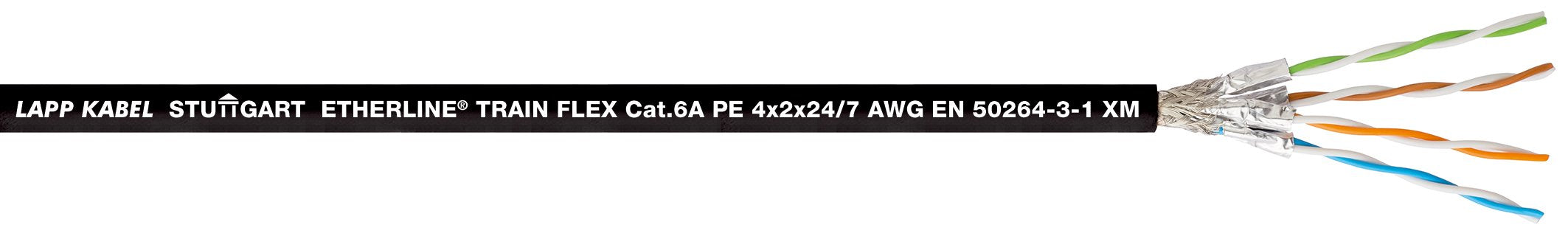 ETHERLINE TRAIN FLEX Cat.6A 4x2x24/7 PE